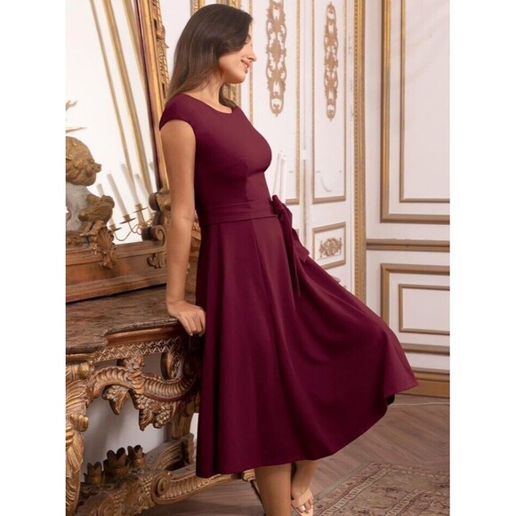 Women Size 2XL Dress Vintage Cocktail Tea Party Dress A-Line Summer Dress Red - Picture 3 of 16